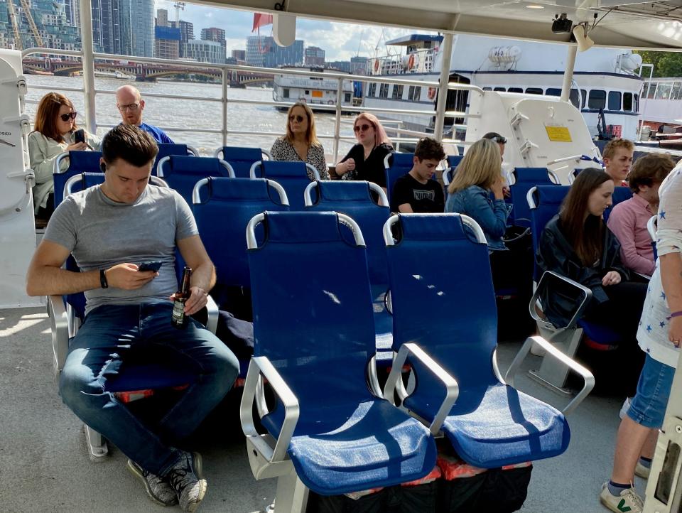 Seats at the back of the boat