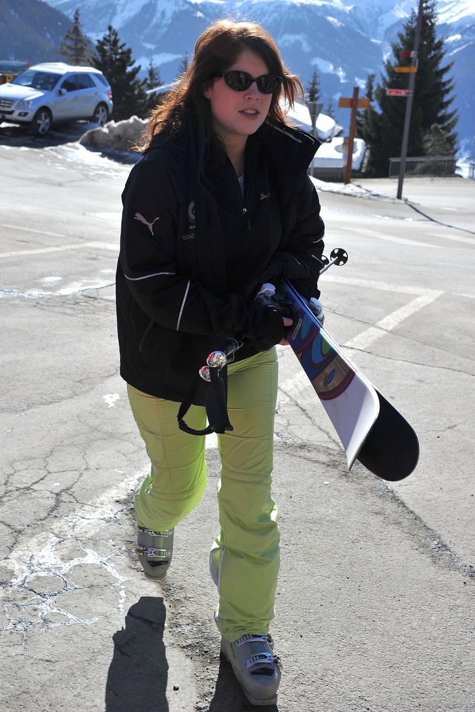 Princess Eugenie skiing in Verbier, Switzerland.