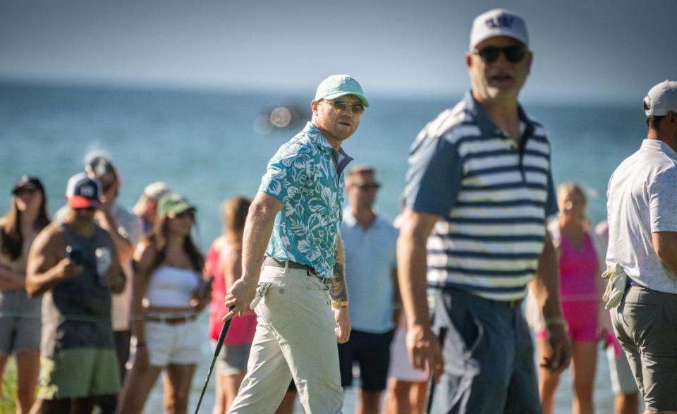 Fans watch celebrities take final practice round for the American Century Championship at Edgewood Tahoe Golf Course in Stateline, Nev., on Thursday, July 13, 2023.