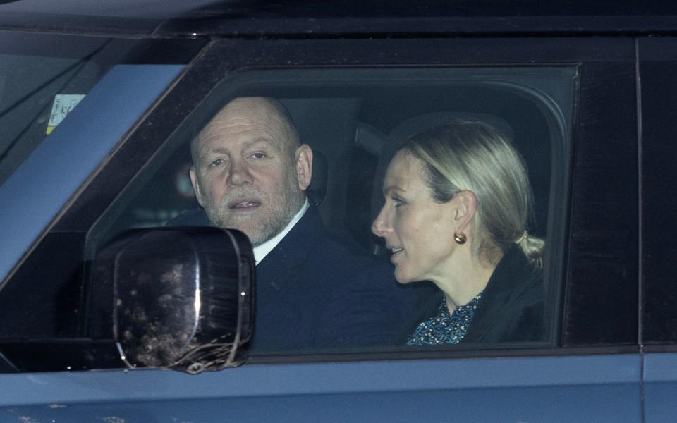 Zara and Mike Tindall arrive for the Royal Family's annual Christmas dinner at Windsor Castle