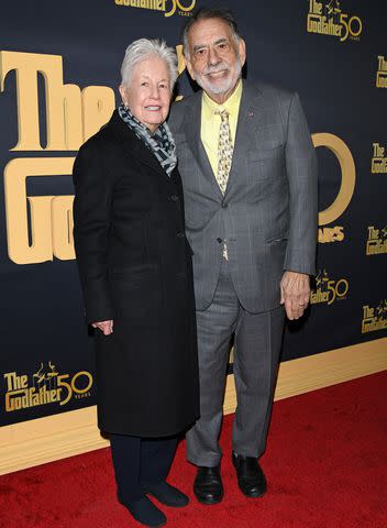 <p>Axelle/Bauer-Griffin/FilmMagic</p> Eleanor Coppola and Francis Ford Coppola attend the "The Godfather" 50th Anniversary Celebration at Paramount Theatre in Los Angeles, California, in February 2022.