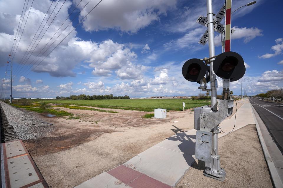 A swath of land off East Ocotillo Road in Chandler on March 16, 2023, where a proposed affordable housing project, Landings at Ocotillo is planned. The project has been controversial in the neighborhood and some neighbors have organized a group, Voice of Chandler, in strong opposition.