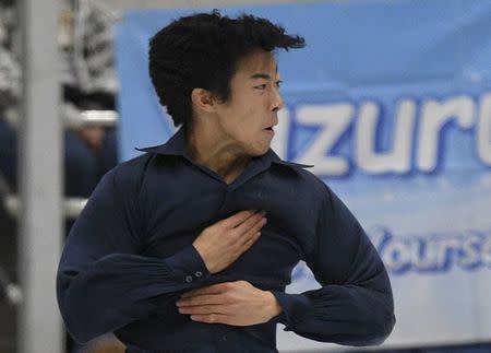 Figure Skating - ISU Grand Prix Rostelecom Cup 2017 - Men's Free Skating - Moscow, Russia - October 21, 2017 - Nathan Chen of the U.S. competes. REUTERS/Alexander Fedorov