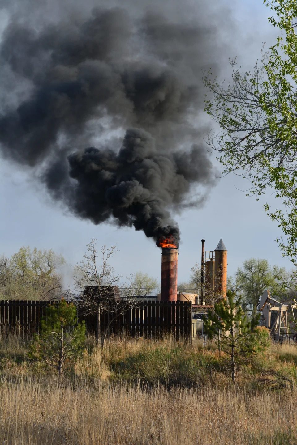 A fire broke out at Prospect Energy's Fort Collins Meyer tank battery site near the Hearthfire neighborhood north of Fort Collins on May 9.