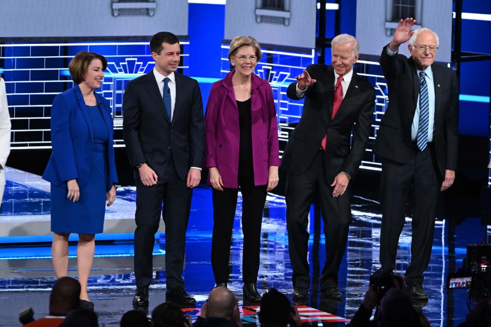 Democratic presidential hopefuls Amy Klobuchar, Pete Buttigieg, Elizabeth Warren, Joe Biden and Bernie Sanders are among the top contenders in the Iowa caucuses on Monday.