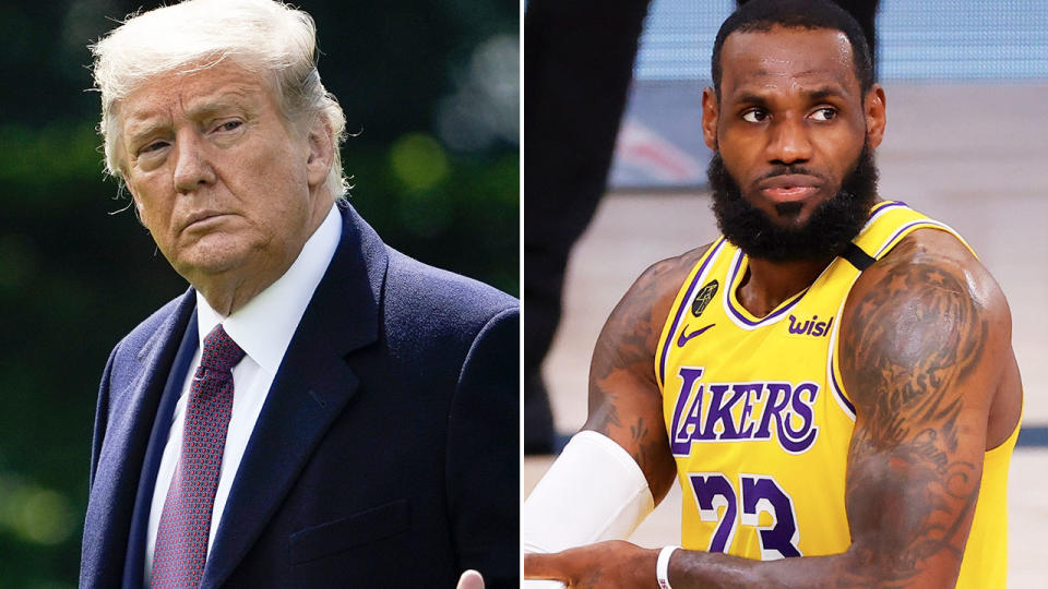 Donald Trump and LeBron James, pictured here before Game 5 of the NBA Finals.