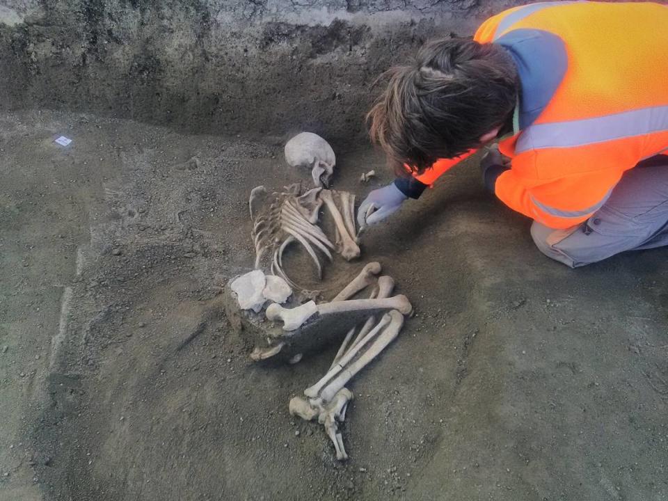 Most of the deceased were placed in a folded position on their sides, archaeologists said.