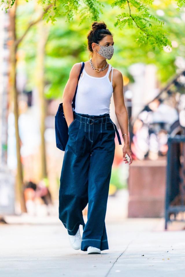 Katie Holmes Channeled Katharine Hepburn in These Questionable Summer Pants