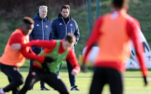 Chris Coleman oversees Sunderland training for the first time - Credit: Getty