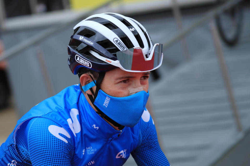 Cycling - Tour de France - Stage 2 - Perros-Guirec to Mur-de-Bretagne Guerledan - France - June 27, 2021 Movistar Team rider Miguel Angel Lopez of Colombia before stage 2 Pool via REUTERS/Christophe Petit Tesson