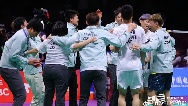 台灣男團在湯姆斯盃創隊史紀錄4強。（圖／翻攝自BWF官方微博）