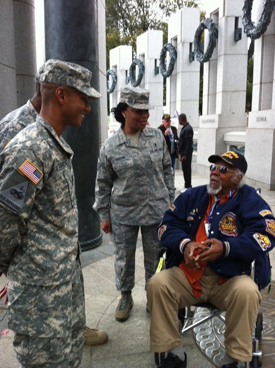 After the racism he faced both in combat and upon his return home, Thomas Bostick took a special interest in making sure Black soldiers and veterans were recognized for their service. In 1999, he was invited on an Honor Flight to Washington, D.C.