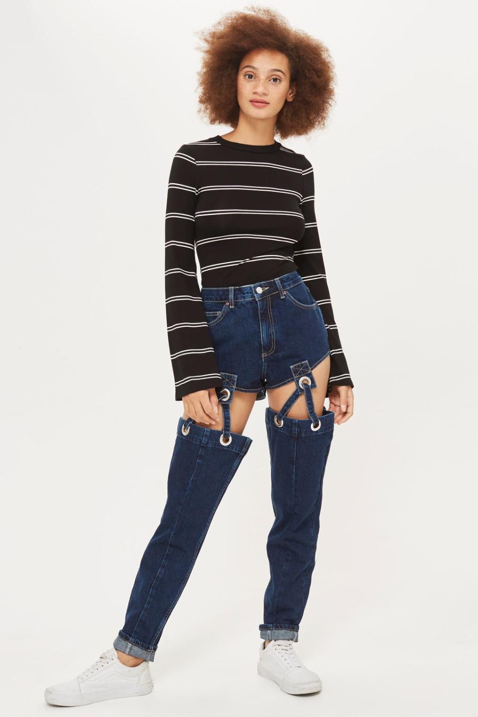 Topshop’s suspender jeans