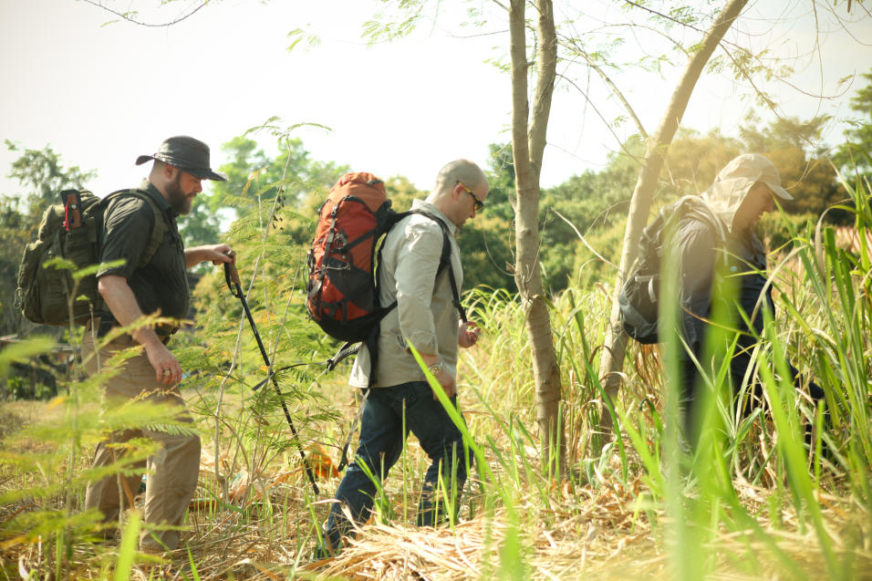 Trekking through the bush