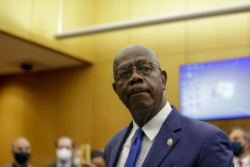 Fulton County District Attorney Paul L. Howard Jr. speaks at a news conference, Wednesday, June 17, 2020 in Atlanta. Howard announced former Atlanta Police Officer Garrett Rolfe faces charges including felony murder in the fatal shooting of Rayshard Brooks on June 12. (AP Photo/Brynn Anderson)