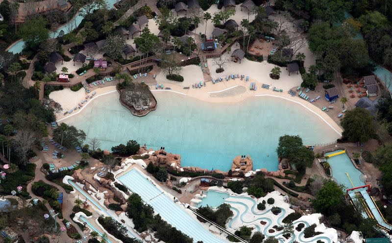 FILE PHOTO: Disney's Blizzard Beach water park devoid of visitors after it closed in an effort to combat the spread of coronavirus disease (COVID-19) in Orlando