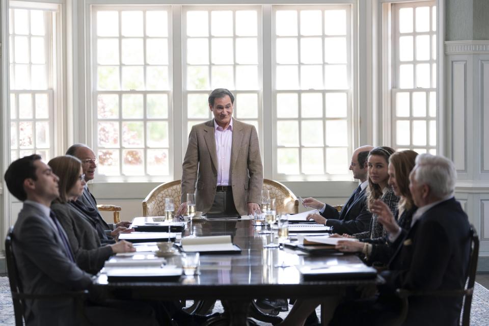 This image released by Hulu shows Michael Stuhlbarg in a scene from "Dopesick," an eight-part miniseries about America's opioid crisis. Stuhlbarg was nominated for an Emmy Award for best supporting actor in a limited/anthology series or movie. (Gene Page/Hulu via AP)