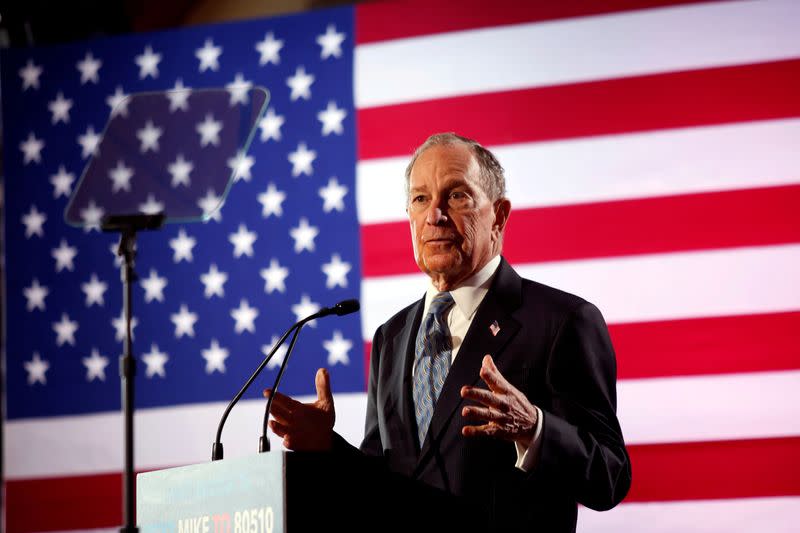 FILE PHOTO: Democratic presidential candidate Michael Bloomberg attend a campaign event in Chattanooga