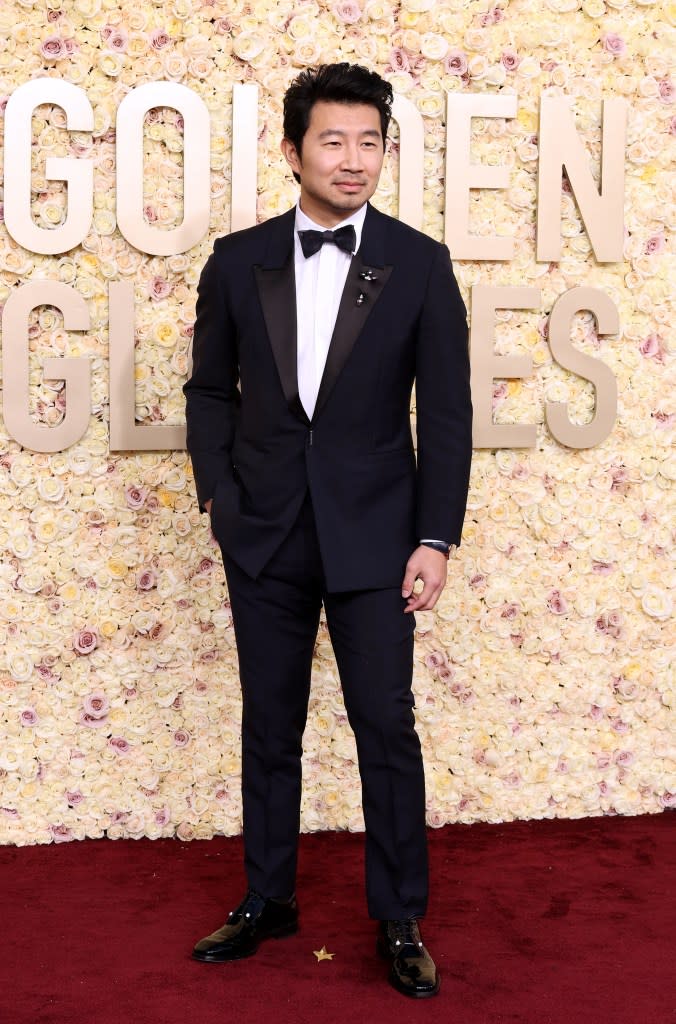 Simu Liu attends the 81st Annual Golden Globe Awards at The Beverly Hilton on January 07, 2024 in Beverly Hills, California.