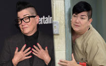 <p>We love tough chick Big Boo, whether she’s busting a move, proving she’s really a big softie, or being the best BFF ever to Pennsatucky. But both Boo and DeLaria look younger than DeLaria’s — 55 — especially when the comedienne/actress/jazz <a rel="nofollow noopener" href="http://www.delariadammit.com/index-3.html" target="_blank" data-ylk="slk:musician;elm:context_link;itc:0;sec:content-canvas" class="link ">musician</a> is dressed up in her suit and tie.<br><br>(Photo: Getty Images/Netflix) </p>