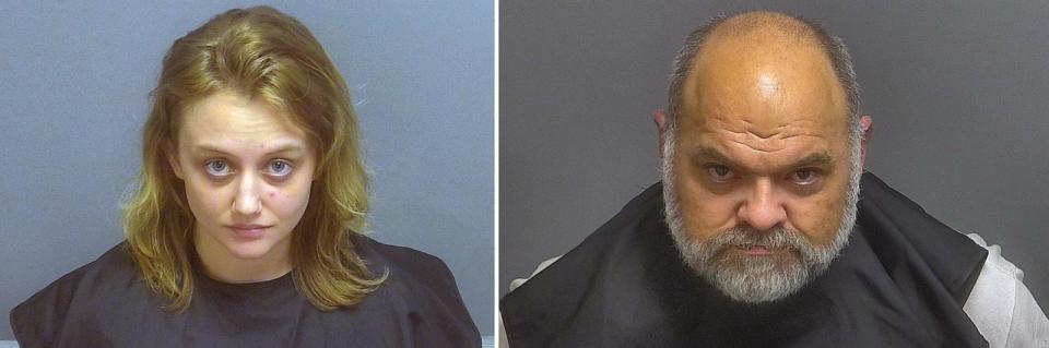 PHOTO: The booking photos for  Nicole Sanders and Clifford Dugan. (Amherst County Sheriff's Office)