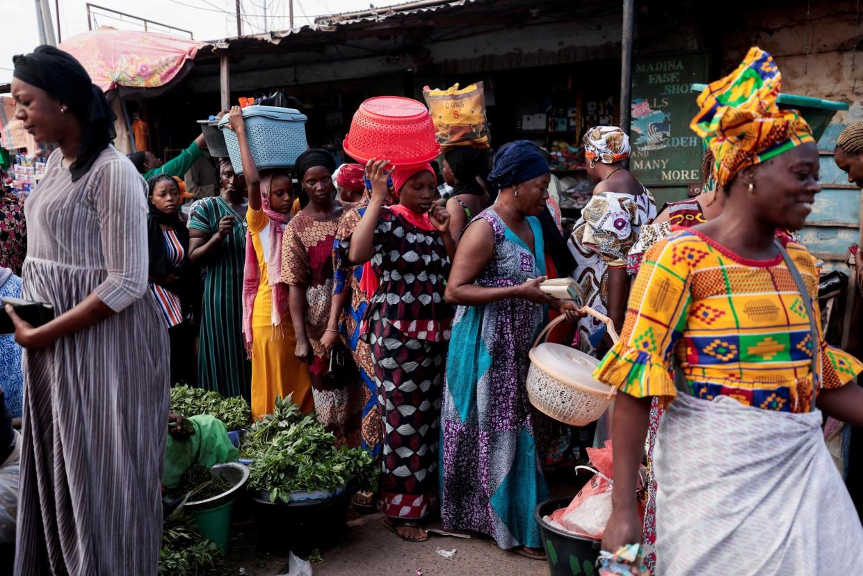 <span>Women at a street market in Banjul, the Gambia, in 2021. About three-quarters of women between 15 and 49 in the Gambia have undergone FGM.</span><span>Photograph: Zohra Bensemra/Reuters</span>