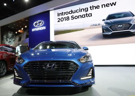 The 2018 Hyundai Sonata is unveiled at the 2017 New York International Auto Show in New York City, U.S. April 12, 2017. REUTERS/Brendan Mcdermid