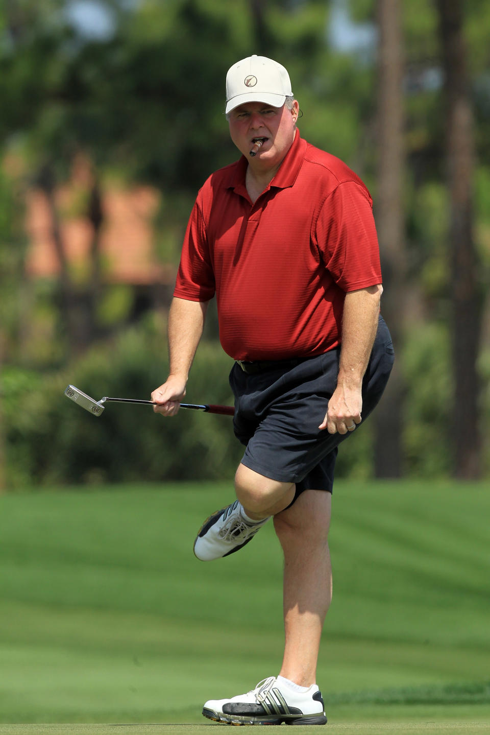 <b>15. Rush Limbaugh, $69 million</b>: WEST PALM BEACH, FL - MARCH 21: Rush Limbaugh the Radio Presenter during the Els for Autism Pro-am at The PGA National Golf Club on March 21, 2011 in West Palm Beach, Florida. (Photo by David Cannon/Getty Images)