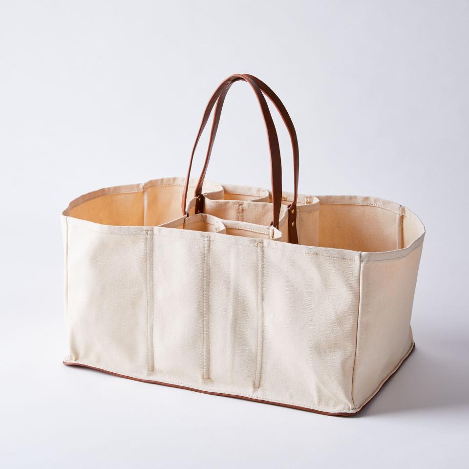 9) Multi-Pocket Canvas Grocery Tote