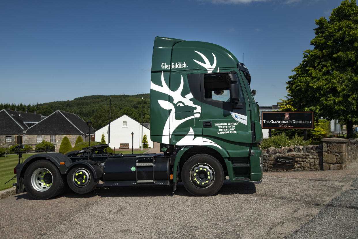 One of the delivery lorries which will run on the low-carbon fuel (Glenfiddich/PA)