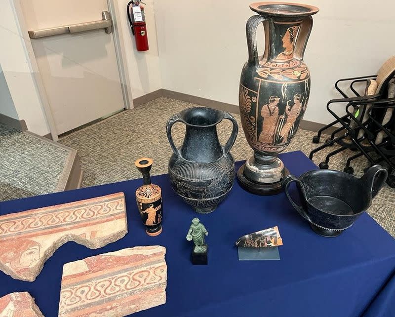 Antiquities returned to Italy from U. S. during a ceremony in New York
