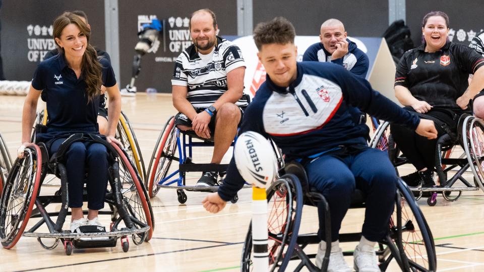 Catherine, Princess of Wales during a Rugby League Inclusivity Day at Allam Sports Centre