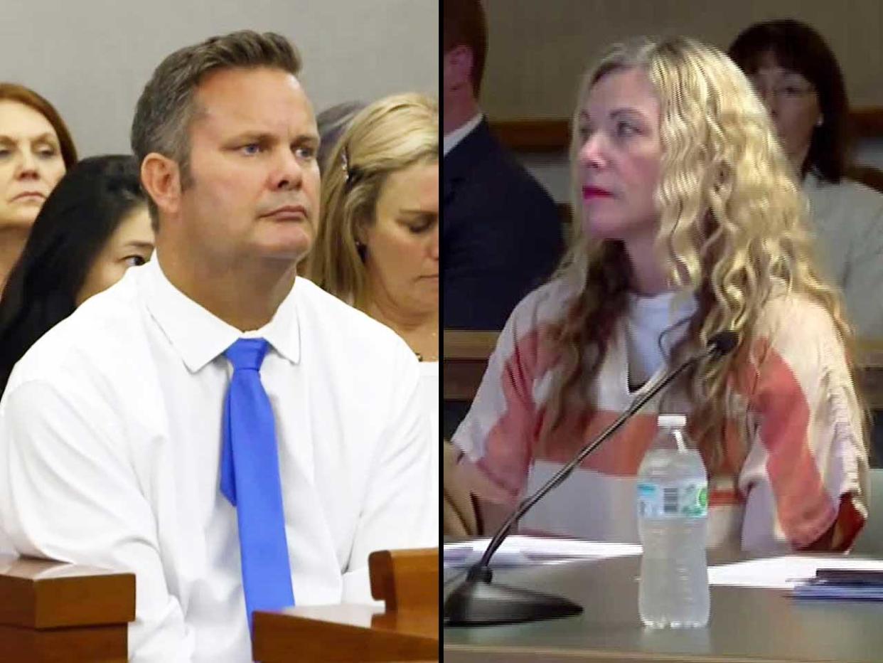 Chad Daybell, left, and Lori Vallow Daybell, right, appear in court in these file photos. 