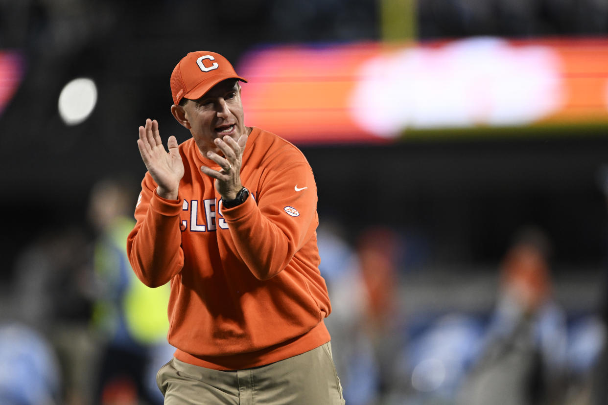 Clemson head coach Dabo Swinney has been an outspoken critic of the rules surrounding players' ability to profit off their name, image and likeness. (Photo by Eakin Howard/Getty Images)