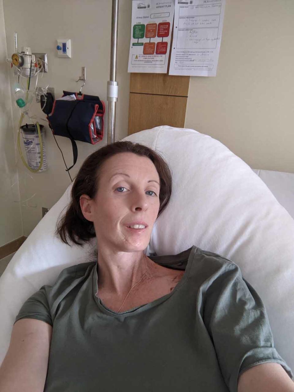 Christine Palfrey in hospital (Collect/PA Real Life)