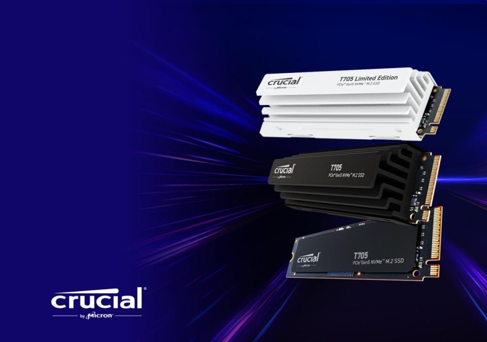 美光旗下Crucial品牌推出新款超頻版記憶體模組、高效能PCIe Gen5 NVMe SSD Crucial T705 SSD