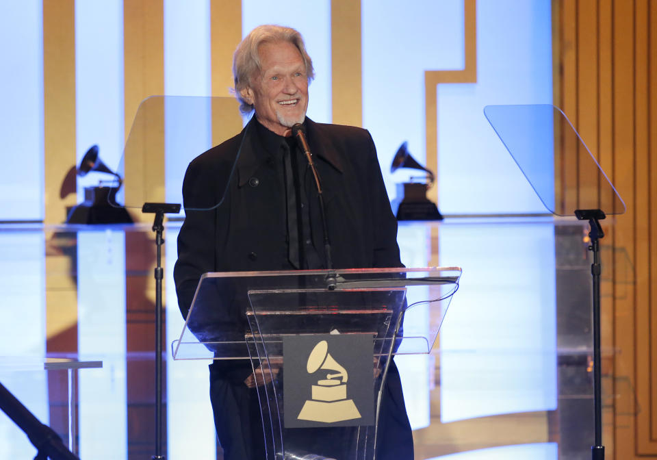 Kris Kristofferson attends The 56th Annual GRAMMY Awards - Special Merit Awards Ceremony, on Saturday, Jan. 25, 2014 in Los Angeles. (Photo by Todd Williamson/Invision/AP)