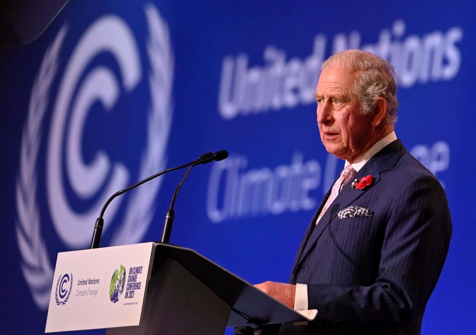 Prince Charles, Prince of Wales, speaks during the opening ceremony of the Cop26 UN climate change conference (AFP via Getty Images)