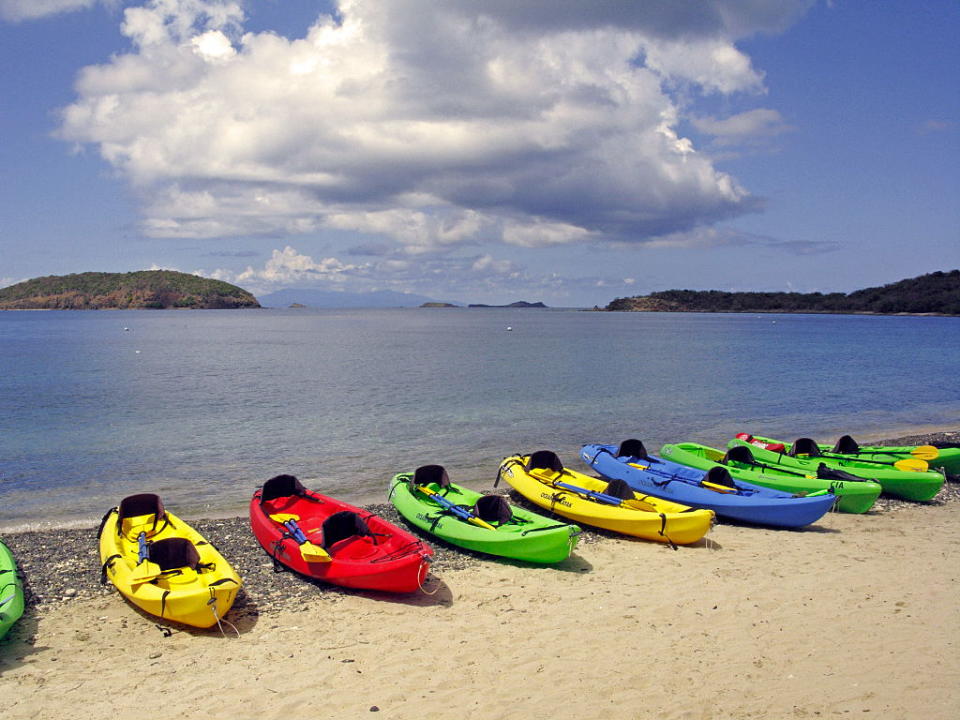 Isla Culebra, Puerto Rico, kayaks on Tamarindo Beach