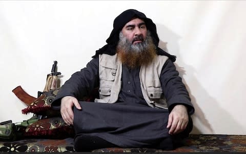 The CIA had been tracking Baghdadi, 48, for a couple of weeks after getting information on his whereabouts from sources in Iraq - Credit: Al-Furqan media