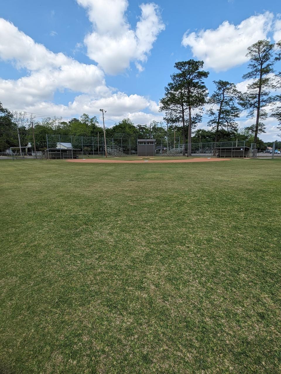 The view from deep centerfield in a Dothan Little League park, at the Doug Tew Recreation Center.