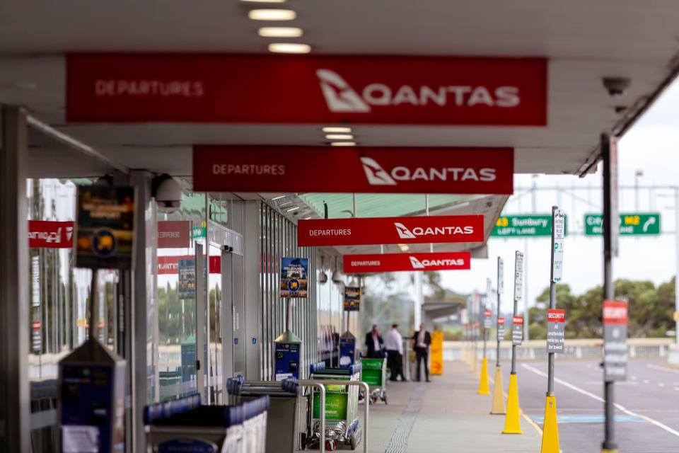 The Qantas departures terminal at Melbourne International Airport. Greece wants Australia to join its 'travel bubble'.