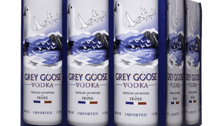 box of Grey Goose vodka