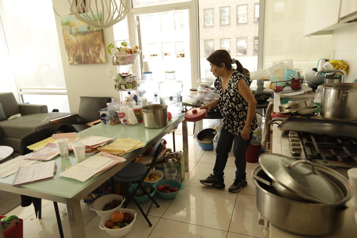 A woman in a kitchen