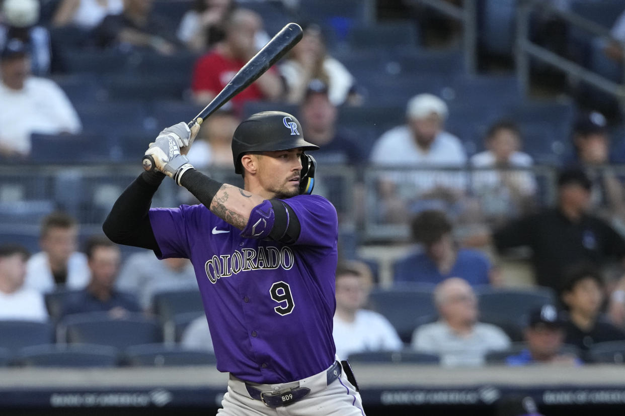 Brenton Doyle leads the group of young Rockies hitters who made progress this season. (AP Photo/Pamela Smith)