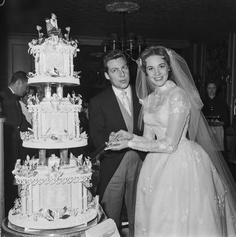 <p>Evening Standard/Hulton Archive/Getty</p> Julie Andrews weds Tony Walton