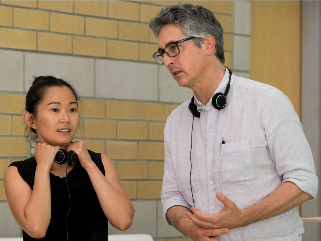Hong Chau and director Alexander Payne on the set of 'Downsizing': George Kraychyk/ © 2017 Paramount Pictures. All Rights Reserved