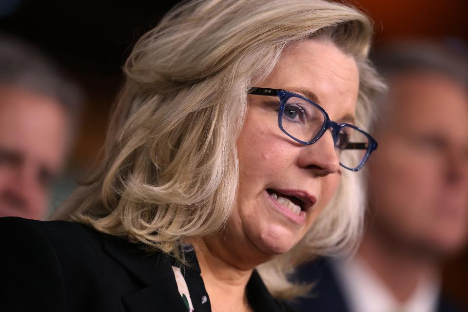 Rep. Liz Cheney on Feb. 11, 2021, in Washington, D.C.