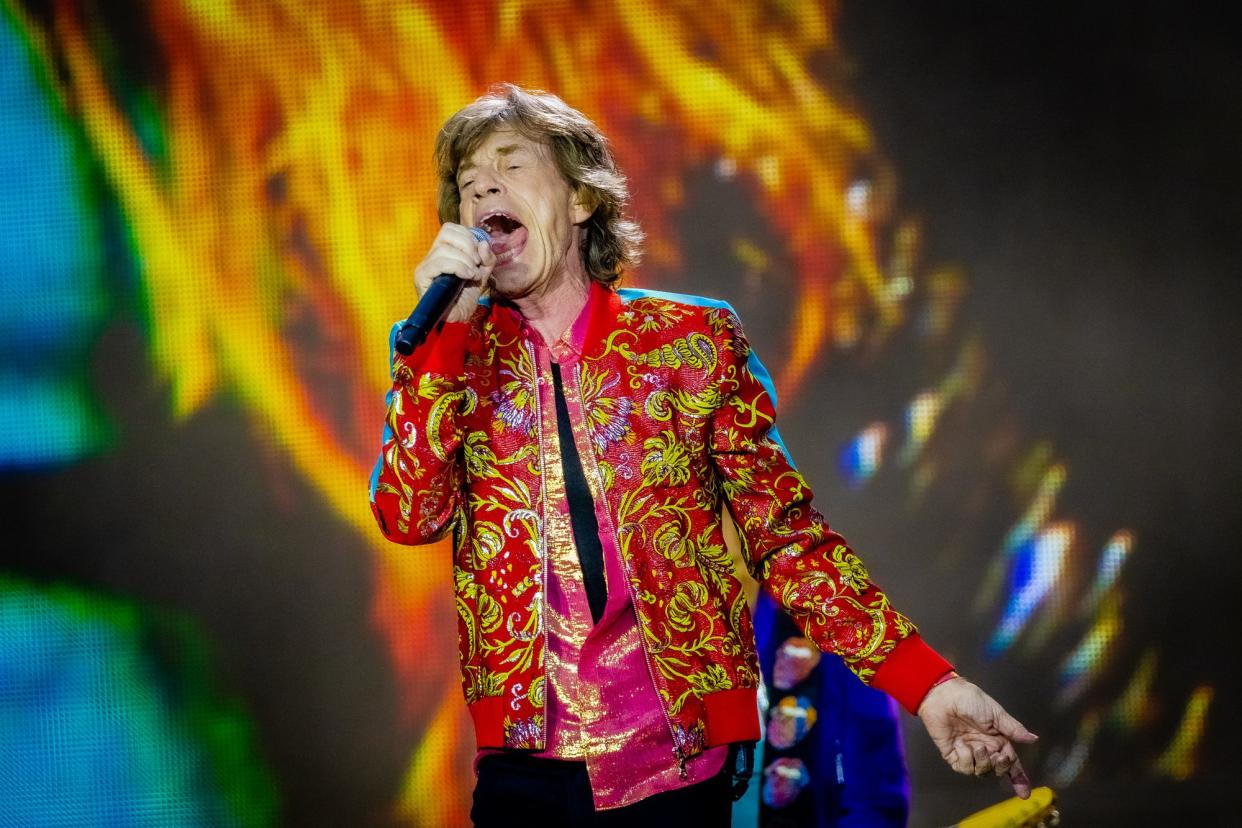 Closeup of Mick Jagger of the The Rolling Stones, Johan Cruijff ArenA, Amsterdam, 2022