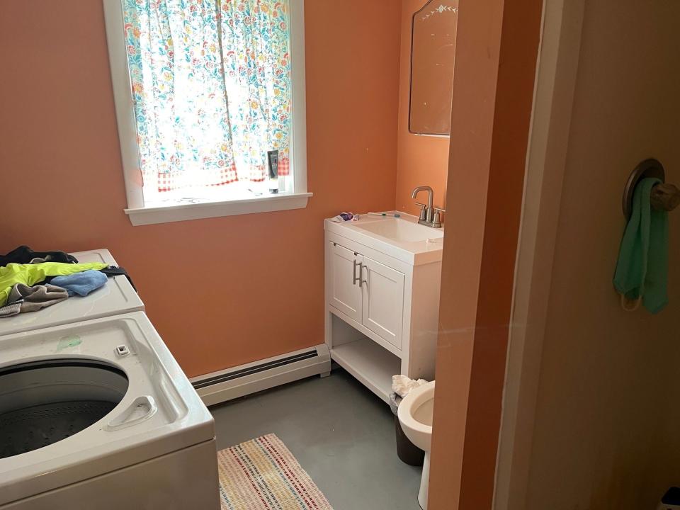 A bathroom at the house for migrant workers on Sprague Ranch that has already been renovated at the farm owners' expense. As seen on May 12, 2023.